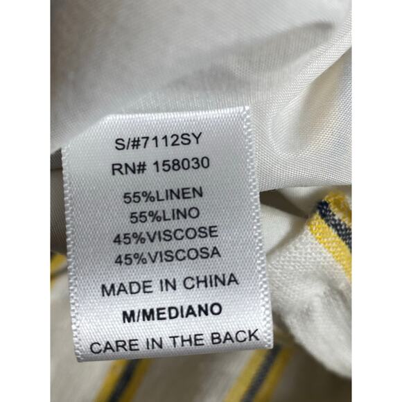 Love Tree Women's Cream Linen Blend Striped Button Accent Mini Skirt Size Medium - Picture 7 of 7